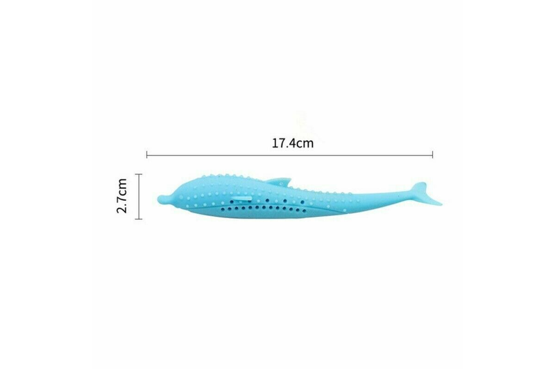 Cat Fish Shaped Toothbrush Pet Molar Stick Teeth Clean Dental Toy For Cats Blue - Standard