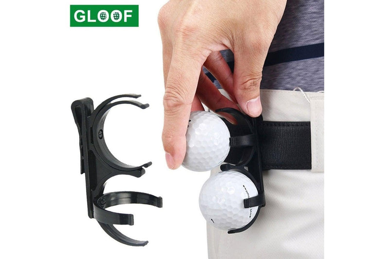 5Pcs Black Portable Folding Plastic Golf Ball Clamp Storage Holder With Belt Clipgolfing Sporting Training Accessory - Standard