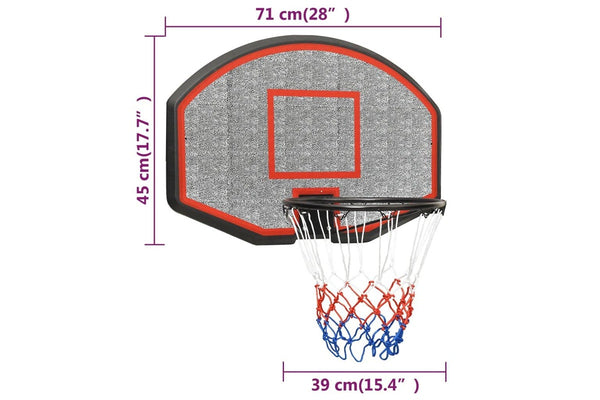 Basketball Backboard Black 71X45x2 Cm Polyethene -