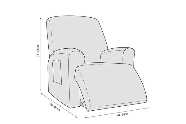 COMFEYA 1 Seater Recliner Cover for Lounge Chair - Black