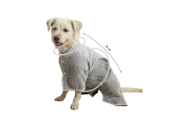 PETSWOL Small Dog Bath Robe - Gray