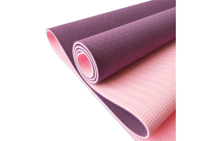 Ape Style Non-Slip Thick Yoga Training Mat (8mm) - Maroon/Pink