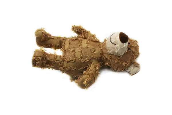 Squeaky Bear Toy for Dogs Indestructible Robust Chew Toys Stuffed Plush Dog Toy Khaki