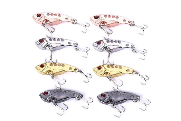 4cm 7g Electroplated Metal Vib Bait Set 4 Colour