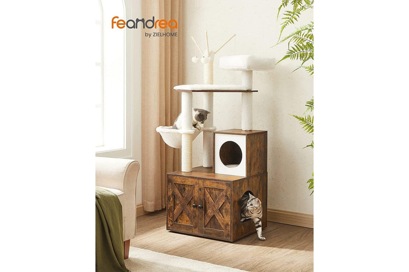 VASAGLE Feandrea 2-in-1 Cat Condo with Scratching Posts