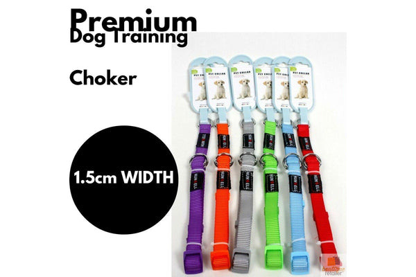 DOG TRAINING CHOKER Collar Martingale Adjustable Lead 1.5cm Width