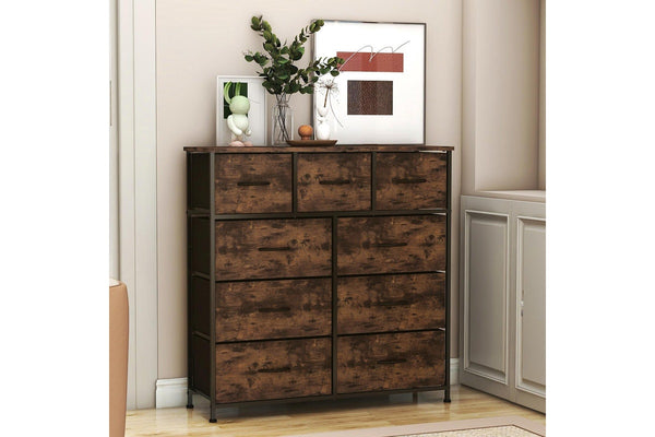 Fraser Country 9 Drawer Storage Chest - Rustic Walnut