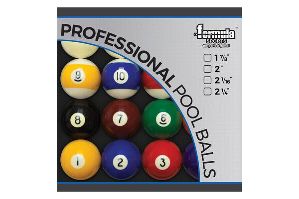 Formula Sports Profesional 1-15 Number Billards Pool Balls 2" Boxed Multicoloud