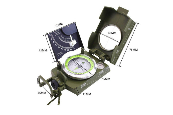 Hiking Compass With Sighting Clinometer Camping For Outdoor Activities - One Size