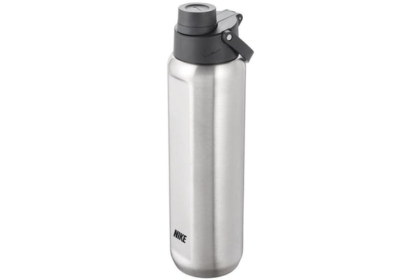 Nike Stainless Steel Recharge Chug Bottle - Brushed Stainless Steel / Black (710ml)