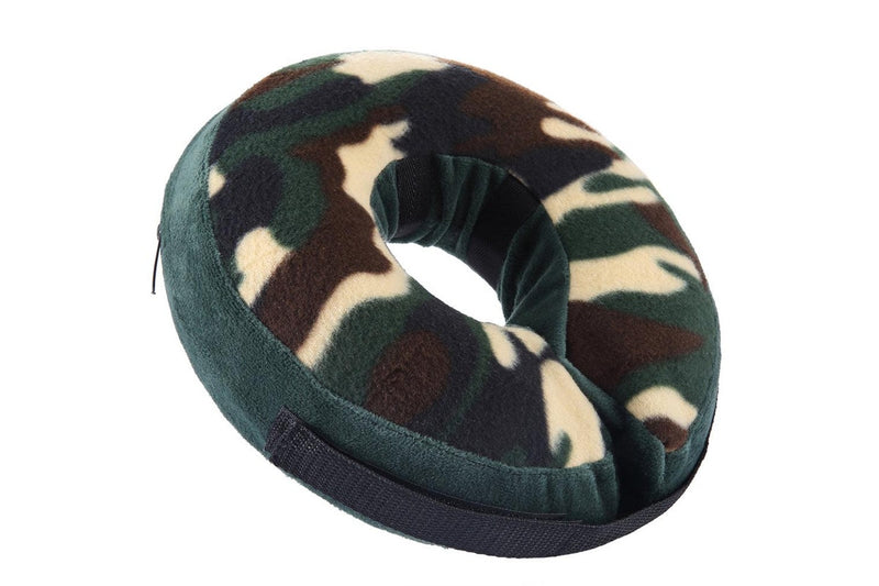 Inflatable Pet Recovery Collar Adjustable Pet Elizabeth Protective Collar for Dogs and Cats M Size-Green Camo