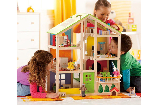 Hape: All Season Wooden Dolls House - Furnished