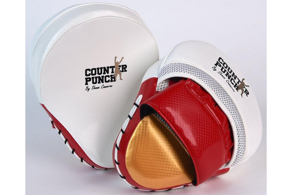 Counterpunch Curved Focus Pads - Red/White - Synthetic Leather