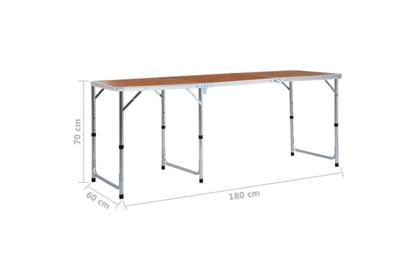 Foldable Camping Table Aluminium 180x60 Cm Anoia