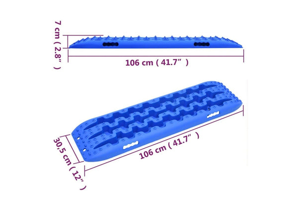 Traction Boards 2 Pcs Blue 106x30.5x7 Cm Nylon Xobiil