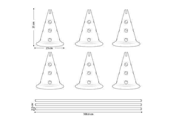 ZOOMIES Dog Agility Hurdle Cone Set - Yellow