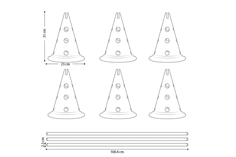 ZOOMIES Dog Agility Hurdle Cone Set - Yellow