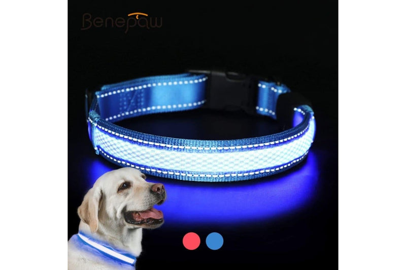 Usb Rechargeable Comfortable Reflective Bright Light Up Glow Collars For Small Medium And Large Dogs