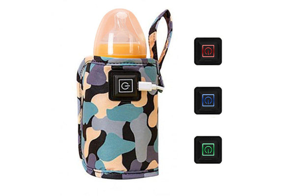 Travel USB Bottle Warmer Bag Milk Heat Keeper Bag Camo Black