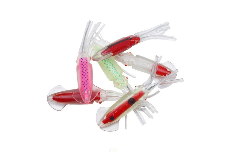 6 Piece Colourful Octopus Fake Bait Set 12cm/15cm