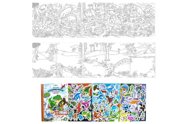 eeBoo: Fold-Out Coloring Book - Dinosaurs Abound