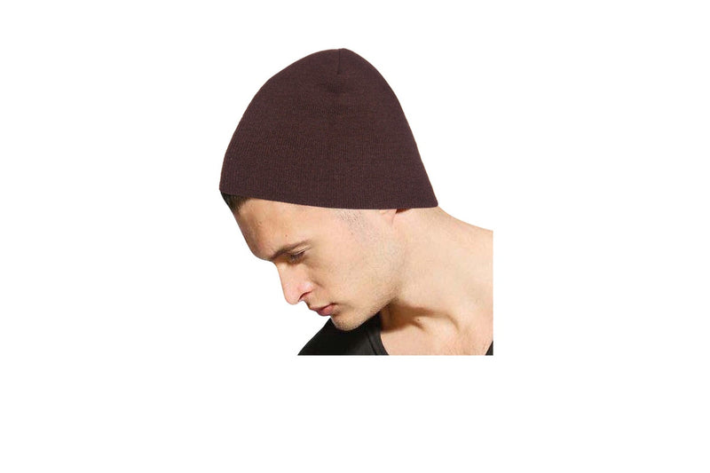 Yupoong Flexfit Unisex Heavyweight Standard Beanie Winter Hat (Brown) (One Size)