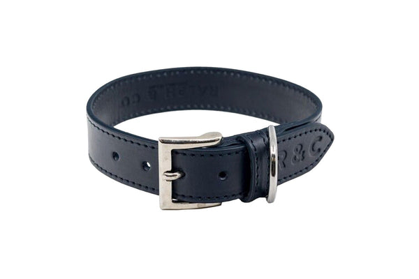 Ralph & Co Rimini Double Leather Dog Collar (Midnight Blue) (X-Small)