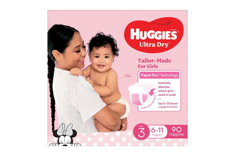 Huggies Ultra Dry Crawler Girl Nappies Jumbo Pack - Size 3