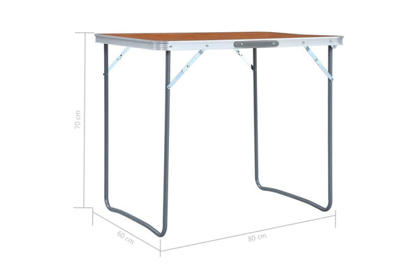 Foldable Camping Table With Metal Frame 80x60 Cm Anoib