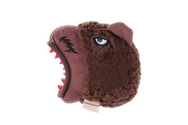 Paws & Claws 17cm Big Biter Grizzly Bear TPR Plush Pet Playing Toy w Squeaker