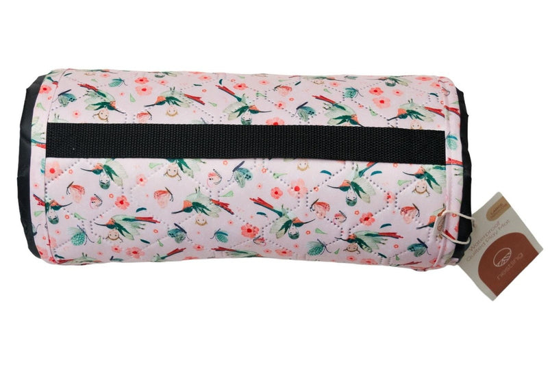 Nestling: Large Waterproof Quilted Play Mat - Pink Hummingbird