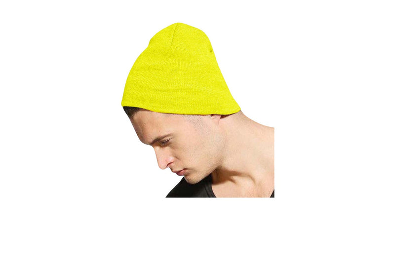 Yupoong Flexfit Unisex Heavyweight Standard Beanie Winter Hat (Powdery Yellow) (One Size)