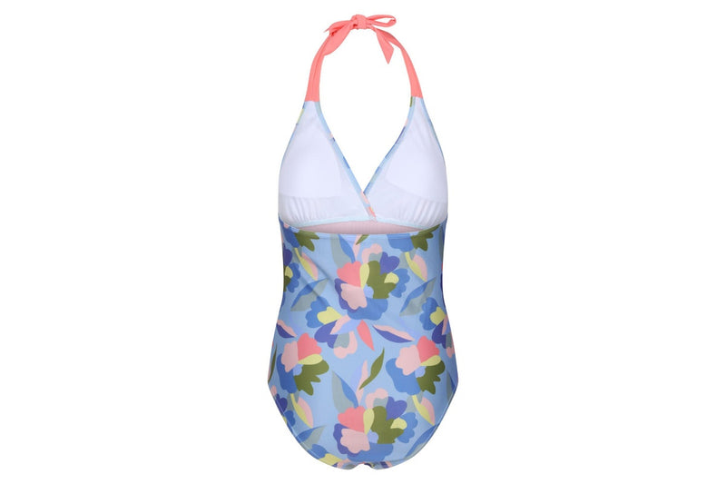 Regatta Womens/Ladies Flavia II Abstract Floral One Piece Swimsuit (Blue/Green/Pink) (12 UK)