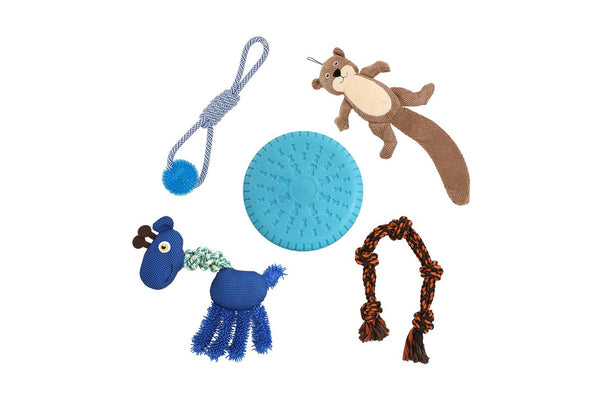 Pawz Dog Chew Toys Squeaky Puppy Pet Rope Plush Toy Teething 5 styles