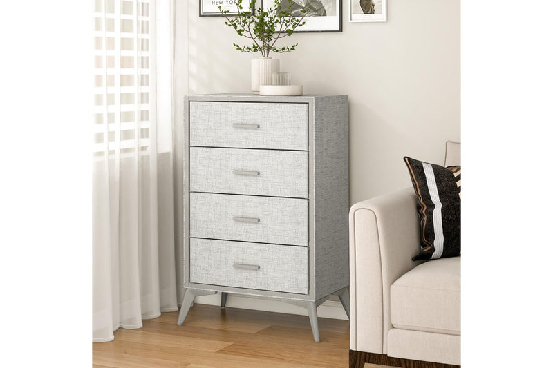 Fraser Country: Lyle 4 Drawer Dresser - Snow Velvet Light Grey