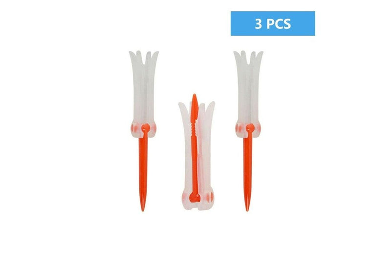 3Pcs Professional Golf Tee Step Up Rubber Horn Foldable Evolution Tees Sports Tool Accessory Orange - Standard