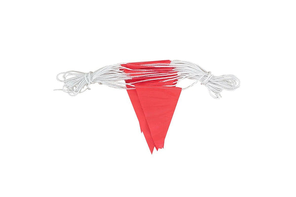 Sandleford 30m Safety Bunting Triangular Flags Nylon Rope Hazard Alert Orange