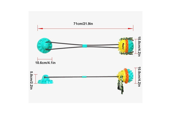 Bite-resistant Squeaker Teeth Cleaning Tug Of War Chew Suction Cup Dog Treat Ball Cotton Rope Toy