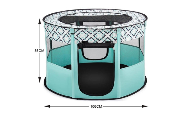 PETSWOL Portable Pet Playpen - Green