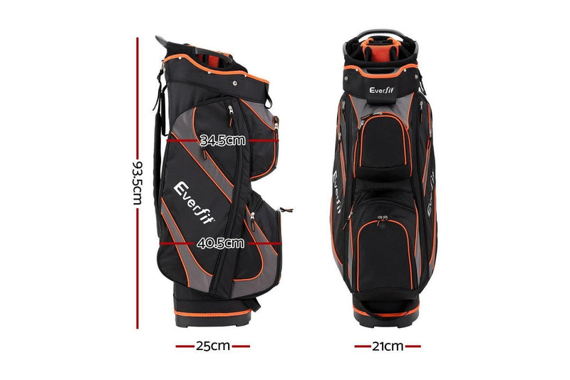 14 Ways Dividers Golf Bag Stand Insulated Carry Bag Zippered Rain Cover