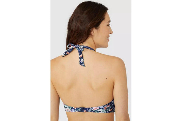 Debenhams Womens/Ladies Floral Non-Wired Bikini Top (Navy) (16 UK)