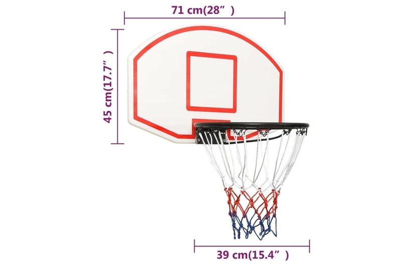 Basketball Backboard White 71x45x2 Cm Polyethene Ktlla