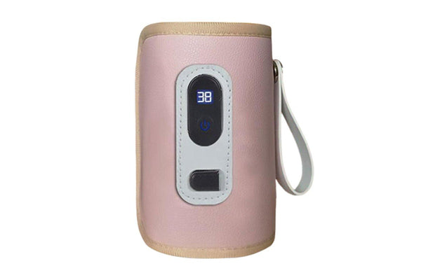 USB Digital Display Baby Milk Bottle Warmer Thermostat Portable Travel Milk Feeding Heater Bag Pouch Pink