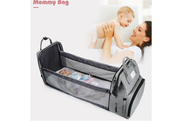 Baby Diaper Bag with Baby Bed Mommy Backpack - NZ Stock