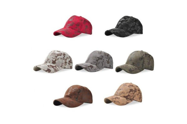 Baseball Cap Men Women Suede Camouflage Adjustable Hat Dark Gray - Standard