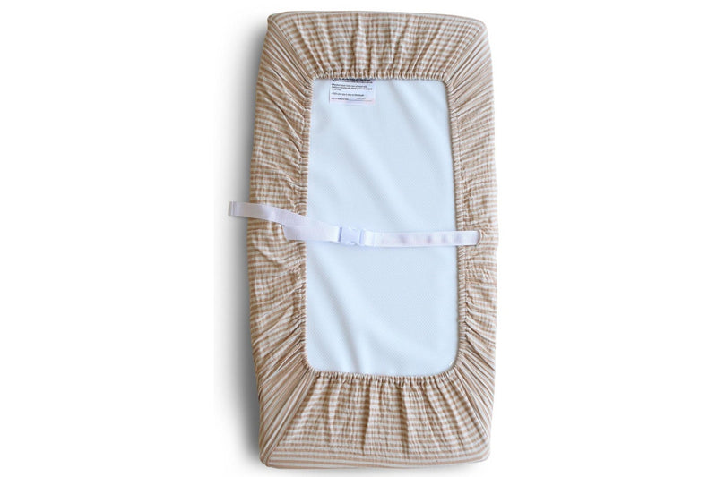 Mushie: Changing Pad Cover - Natural Stripe