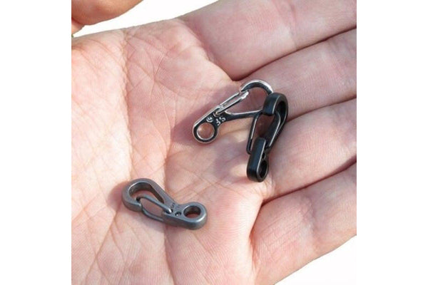 10Pcsset Spring Buckle Snap Alloy Nickel Free Plating Mini Key Ring Carabiner Bottle Hook Paracord Camping Accessories Gun Black - Standard