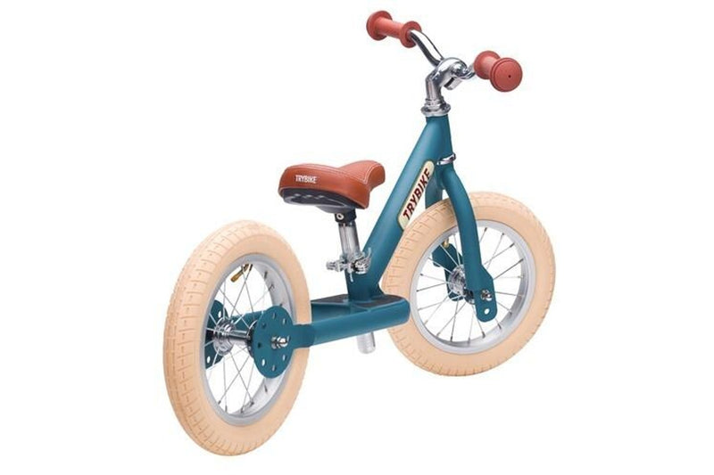 Trybike: 2-In-1 Steel Balance Bike - (Matte Blue/Brown)