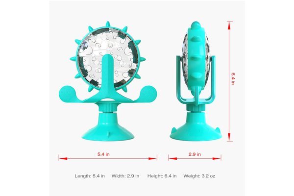 Food Feeder Dispenser Interactive Toys Wheel For Cat Dog Pet - Blue - Set Of 1