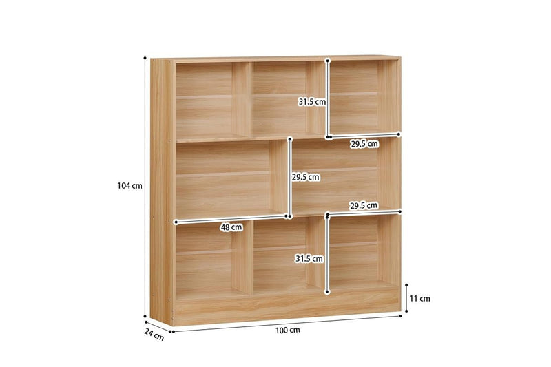 STORFEX 3-Tier Open Bookshelf - Wood